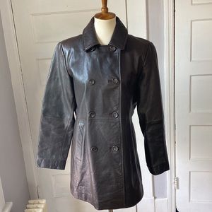 Banana Republic Brown Leather Coat, Size M